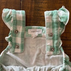 Angel Dear Gingham Romper mint color